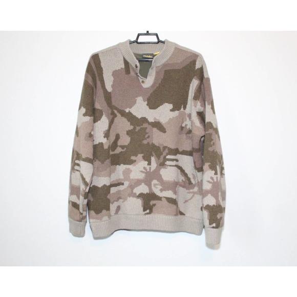 Cabela's Camo Windshear Lined Hunting Sweater Wool Blend Henley Men's 2XL H14293 - Picture 2 of 11